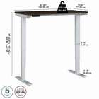 Bureau assis-debout à hauteur réglable 48 po x 24 po Move 40 Series de Bush Business Furniture - cerisier moka/gris métallique-Le piètement d’acier soudé de calibre 16 offre une excellente solidité structurelle avec un poids supporté pouvant atteindre 176 lb