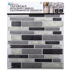 CTG Brands Multi Square Tile, 10" x 10", Grey, 6 Pack-Polyvalent: utilisez les collants muraux pour dosseret à peler et coller pour les murs d'évier de cuisine, le dosseret de salle de bain, les murs de chambre à coucher, la buanderie, l'escalier ou sur toute autre surface plane non poreuse