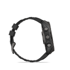 Garmin - fēnix 8 – 51 mm, saphir AMOLED, titane DLC gris carbone avec bracelet en silicone noir/gris galet-Naviguez en extérieur avec une précision de positionnement supérieure, grâce au GPS multibande doté de la technologie SatIQ™ et aux capteurs intégrés pour boussole à 3 axes, gyroscope et altimètre barométrique