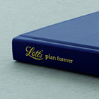 Letts Icon Plan Forever 12 Month Perpetual Diary - 7 5/8" x 5" - Navy-Gold foil motif