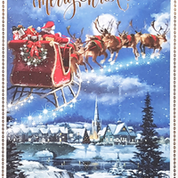 Rosedale - Cartes de souhaits avec enveloppes "Joyeux Noël" Rennes du Père Noël - 5-1/2 po x 8 po - Anglais - Paquet de 12-Carte de souhaits