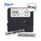 Brother - BTAG131 Ruban non laminé transparent avec texte noir authentique pour étiqueteuse P-touch, 12 mm (L) x 4 m (l)-Btag + P-touch = une équipe créative du tonnerre. Utilisez les rubans d’étiquettes non laminées Btag de 12 mm conçus spécialement pour les étiqueteuses P-touch PT-N10, PT-N20 et PT-N25BT de Brother.