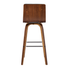 Armen Living - Vienna 66 cm Tabouret en Bois de Noyer - Simili Cuir Gris-Assemblage requis