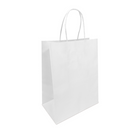 Reliabag - Sac En Papier Avec poignees Torsadees, Blanc, 8,5 po L X 4,5 po P X 10,25 po H, Paquet De 250-Fabrique en papier kraft blanc de qualite superieure avec fond plat renforce.