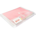 JAM Paper 12 enveloppes en plastique à ferm. à bouton et ficelle, séparateurs, 10 1/2 x 11 3/4 x 1 1/2 (po), claires-Matériau : plastique