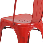 Flash Furniture - Chaise empilable en métal pour l'intérieur/l'extérieur, revêtement en poudre rouge (CH31230RED)-Finition enduite de poudre rouge
