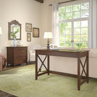 Bush Furniture Key West 48"W Writing Desk with 2 Drawer Lateral File Cabinet, Bing Cherry (KWS003BC)-Bundle includes: 48W Writing Desk, and 2 Drawer Lateral File Cabinet