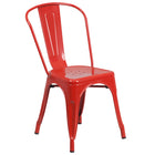 Flash Furniture - Chaise empilable en métal pour l'intérieur/l'extérieur, revêtement en poudre rouge (CH31230RED)-Capacité de poids de 500 lb