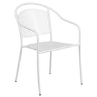 Table de jardin carrée de 35,5 po en acier blanc et 4 chaises au dossier rond, intérieur/extérieur [CO-35SQ-03CHR4-WH-GG]-4