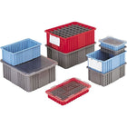 Quantum Storage Systems Divider Box Containers, Plastic, 10.9" W x 8.3" D x 5" H, Blue - 5 Pack-Colour: Blue