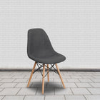 Flash Furniture - 2 pièces Chaise de la série Elon en tissu gris Siena avec pattes en bois-Mousse ignifuge CA117