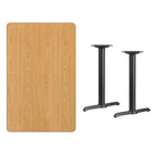 Flash Furniture – Table en stratifié au fini naturel de 30 x 48 po avec 2 bases de 5 x 22 po (XUNT3048T0522)-Table d'hospitalité