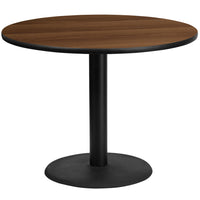 Flash Furniture – Table ronde en stratifié noyer de 42 po avec base circulaire de 24 po (XURD42WATR24)-Table d'hospitalité