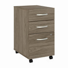 Bush Business Furniture - Classeur mobile à 3 tiroirs Studio C - hickory moderne-Le classeur mobile à 3 tiroirs est expedie entierement assemble pour vous faciliter la tâche