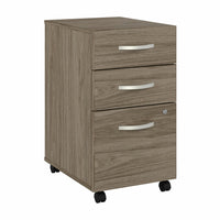 Bush Business Furniture - Classeur mobile à 3 tiroirs Studio C - hickory moderne-Le classeur mobile à 3 tiroirs est expedie entierement assemble pour vous faciliter la tâche