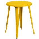 Ensemble avec table ronde en métal jaune et 2 sièges de bistro, intérieur/extérieur, 24 po [CH-51080TH-2-18CAFE-YL-GG]-Revêtement thermolaqué jaune