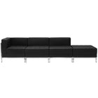 Flash Furniture – Mobilier modulaire HERCULES Imagination, chaises et pouf, cuir noir, 4 modules (ZBIMAGSET9)-Cuir reconstitué noir