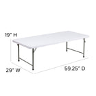 Table pliante en plastique blanc granite pour enfants, 30 larg. x 60 long. x 19 haut. (po) (RB-3060-KID-GG)-7