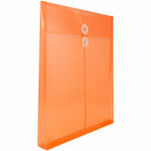 JAM Paper Enveloppes avec fermeture à bouton en plastique et ficelle, 9 3/4 x 11 3/4 po, orange vif, paquet de 12-Ouverture : Livret