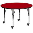 Flash Furniture Mobile 42" Round Thermal Laminate Activity Table, Red-Popular Round Activity Table