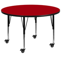 Flash Furniture Mobile 42" Round Thermal Laminate Activity Table, Red-Popular Round Activity Table