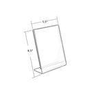 Azar Displays – Porte-affiche vertical en acrylique incliné en L, 8,5 x 5,5 po, transparent, 10/paquet (112705)-L’accès sur le côté du cadre permet une insertion facile du matériel imprimé