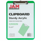JAM Paper Standard Plastic Clipboard - Green - 12 Pack-Size: Letter (9 x 12.5 inches). Easy to stack and organize. Fits in most bags, backpacks, and brief cases.