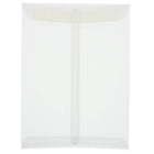 JAM Paper Enveloppes ouvertes au bout en papier vélin translucide avec fermeture gommée, 10 x 13 po, transparent, 25/paquet-Transparent