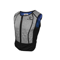 TechNiche Hybrid Sport Vest, Silver, XS-Front zipper closure, with mesh ventilation and scoop neck design
