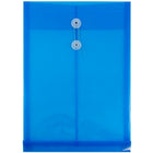 JAM Paper Enveloppes en plastique, ouv. au sommet, ferm. à bouton et ficelle, 10 1/2 x 14 1/2 po, bleues, paq./12-Bleues
