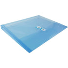 JAM Paper Enveloppes en plastique fini métallique avec fermeture à bouton et ficelle, 9 3/4 x 13 po, bleues, 12/paquet-Matériau : plastique