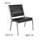 Flash Furniture – Fauteuil bariatrique en vinyle antimicrobien HERCULES, noir avec cadre argenté, paq./4-Cadre en acier de calibre 18