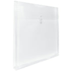 JAM Paper Enveloppes originales avec fermeture à bouton en plastique et ficelle, 13 x 13 po, transparent, paquet de 12-Expansibles à 1 po