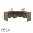 Bureau en L 72 po x 24 po avec retour 42 po Studio C de Bush Business Furniture - hickory moderne/hickory moderne-Bois d’ingénierie en hickory moderne/hickory moderne
