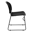 Flash Furniture HERCULES Series Black Ultra-Compact Stack Chair with Black Frame-Stacks up to 35 Chairs High