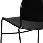 Flash Furniture HERCULES Series Black Ultra-Compact Stack Chair with Black Frame-Ergonomically Contoured Design