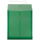 JAM Paper Enveloppes en plastique, ouv. au sommet, ferm. à bouton et ficelle, 9 1/4 x 11 1/4 po, vertes, paq./12-Taille : 9 1/4 x 11 3/4 po