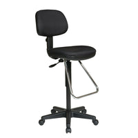 Worksmart Molded Foam Drafting Chair, Black-Drafting