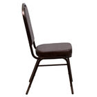 Flash Furniture HERCULES Series Crown Back Stacking Banquet Chairs with Brown Vinyl & Copper Vein Frame - 4 Pack-Crown Back Design