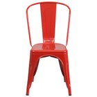Flash Furniture - Chaise empilable en métal pour l'intérieur/l'extérieur, revêtement en poudre rouge (CH31230RED)-Chaise empilable de style bistro