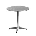 Flash Furniture – Table ronde de 27,5 po en aluminium avec 4 sièges en rotin beige, int/ext (TLH-ALUM-28RD-020BGECHR4-GG)-27,50 larg. x 27,50 prof. x 27,50 haut. (po)