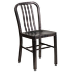 Chaise pour l’intérieur et l’extérieur en métal noir antique et or (CH-61200-18-BQ-GG)-Capacité de poids de 500 lb