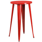 Ensemble de table bar ronde en métal rouge avec 4 tabourets à café, intérieur/extérieur, 24 po [CH-51080BH-4-30CAFE-RED-GG]-Revêtement thermolaqué rouge