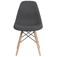 Flash Furniture - 2 pièces Chaise de la série Elon en tissu gris Siena avec pattes en bois-Ensemble de 2 chaises d'appoint auxiliaires