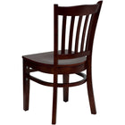 Flash Furniture HERCULES Series Vertical Slat Back Mahogany Wood Restaurant Chair - 2 Pack-Solid European Beech Hardwood Construction