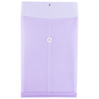 JAM Paper Enveloppes en plastique, ouv. au sommet, ferm. à bouton et ficelle, 10 1/2 x 14 1/2 po, lilas, paq./12-Taille : 10 1/4 x 14-1/2 po
