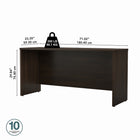 Bush Business Furniture - Bureau credence 72 po l x 24 po L Studio C - noyer noir-Des lignes epurees et un panneau de modestie presque pleine hauteur apportent une touche professionnelle