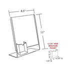 Azar Displays – Porte-affiche oblique en acrylique en L, 11 x 8,5 po, transparent, 10/paquet (252055)-Dimensions du porte-brochures : 4 haut. x 4 1/8 larg. x 1 1/4 prof. (po)