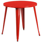 Table ronde de 30 po en métal avec 4 chaises de bistro, intérieur/extérieur, rouge [CH-51090TH-4-18CAFE-RED-GG]-Revêtement thermolaqué rouge