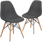 Flash Furniture - 2 pièces Chaise de la série Elon en tissu gris Siena avec pattes en bois-Rembourrage en tissu gris Siena